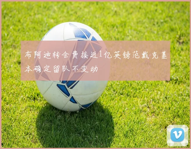 布阿迪转会费接近1亿英镑范戴克基本确定留队不变动